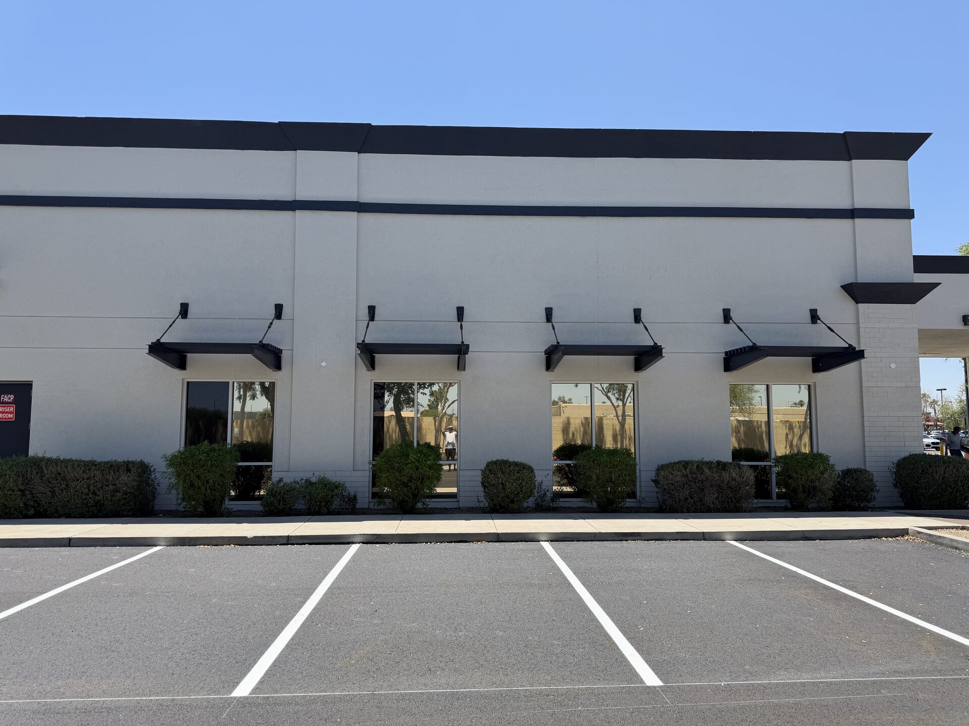 Commercial building with tinted windows